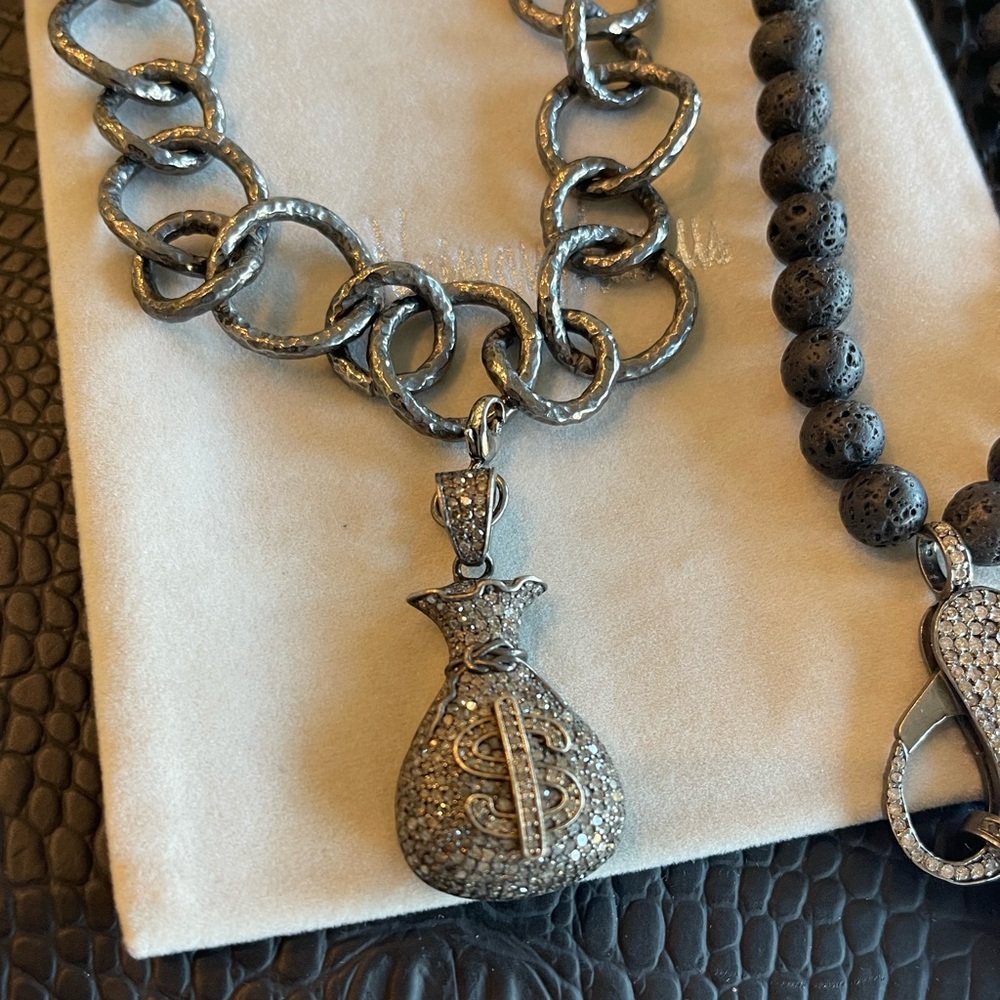 Diamond Money Bag Pendant